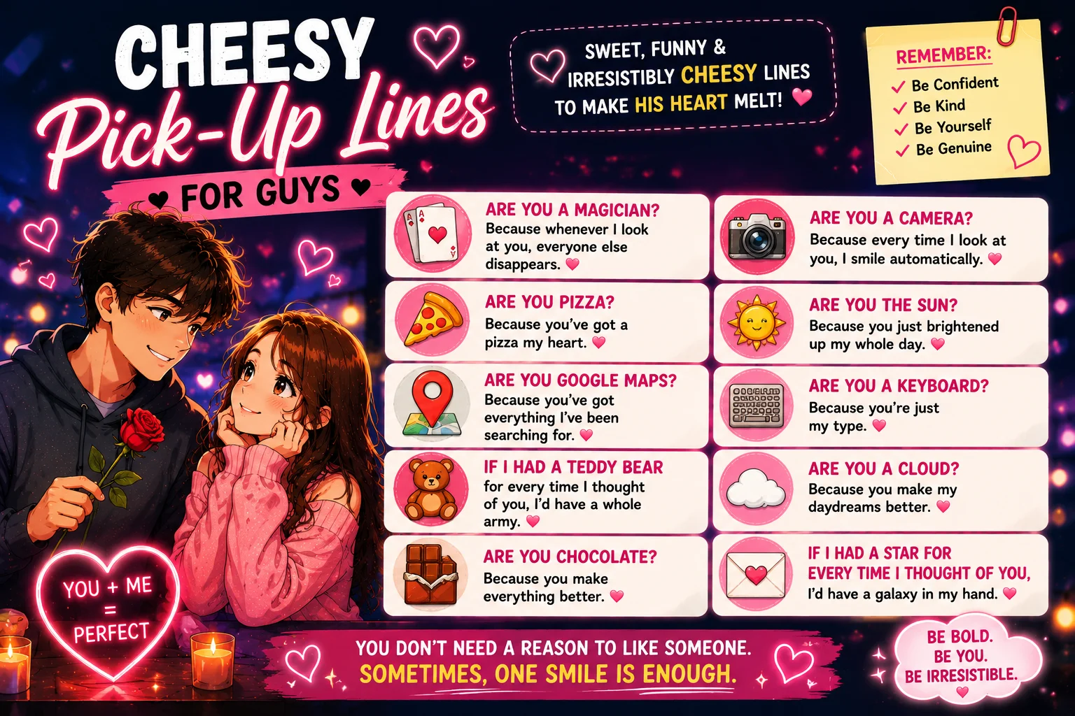 Cheesy Pickup Lines for Guys