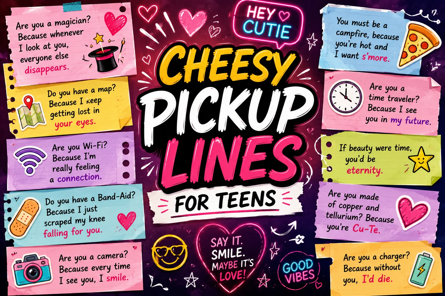 Cheesy Pickup Lines for Teens Over Text Messages and Snapchat