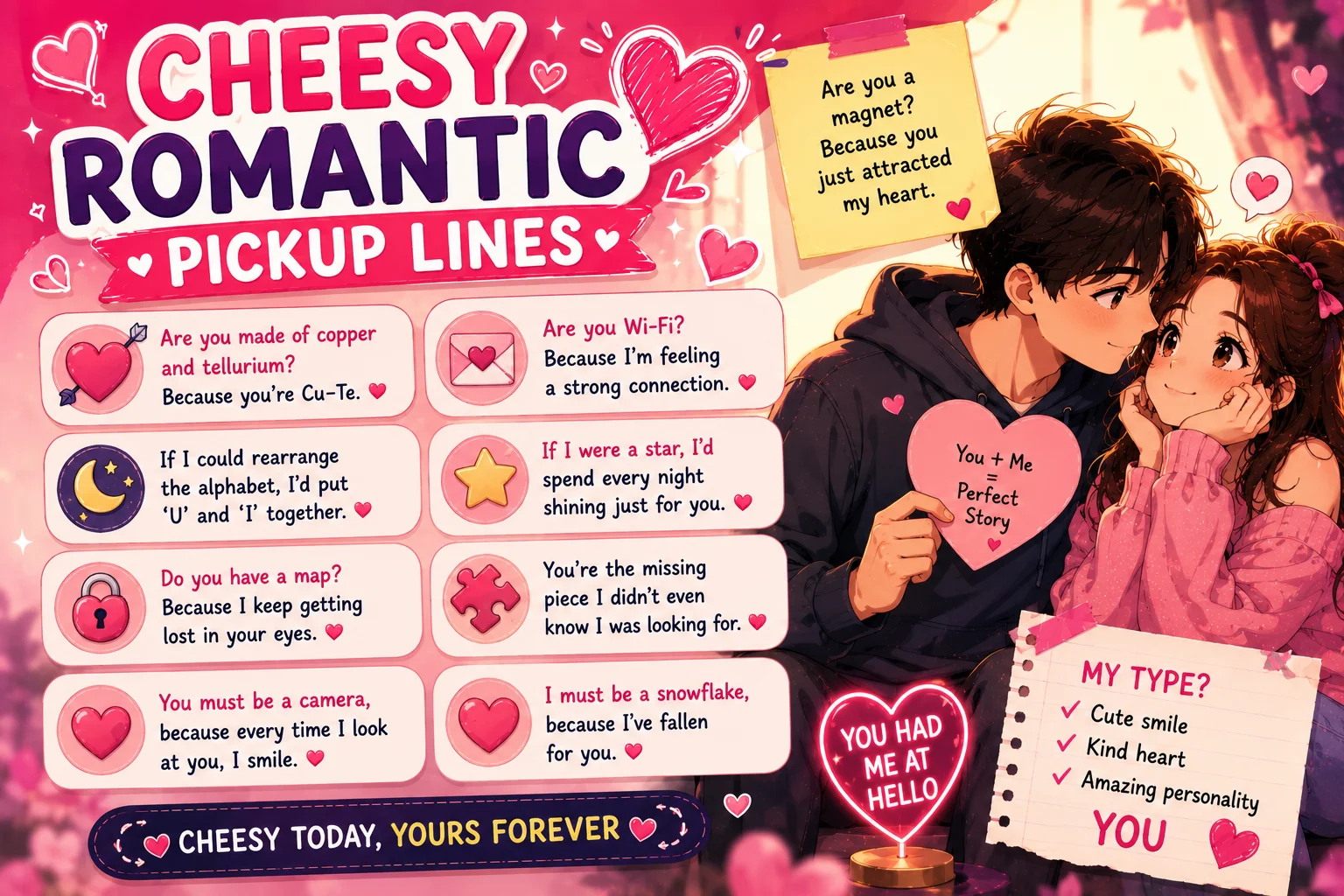 Smooth Cheesy Romantic Pickup Lines That Feel Effortless