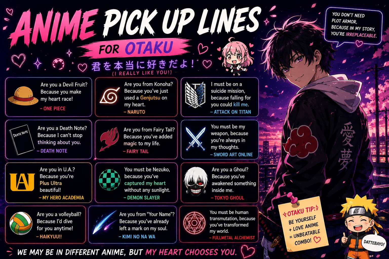 Funny Anime Pickup Lines for Otaku That Break the Ice Instantly