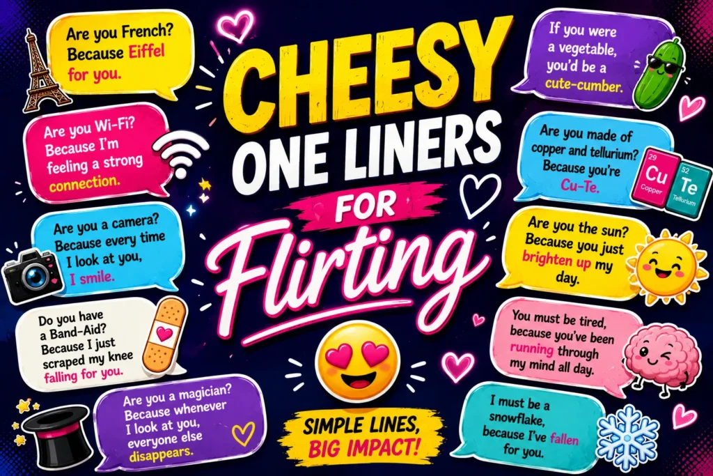230+ Cheesy One Liners for Flirting That Instantly Spark Attraction 😉🔥