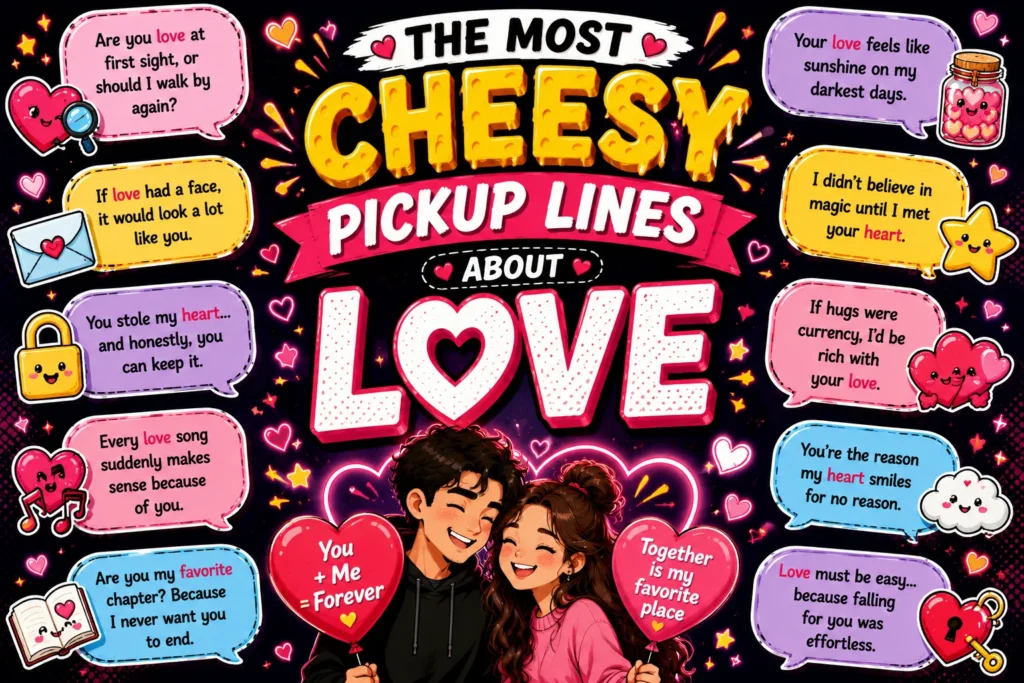 225+ Cheesy Pickup Lines About Love That Are Cute, Flirty & Irresistible ❤️😉
