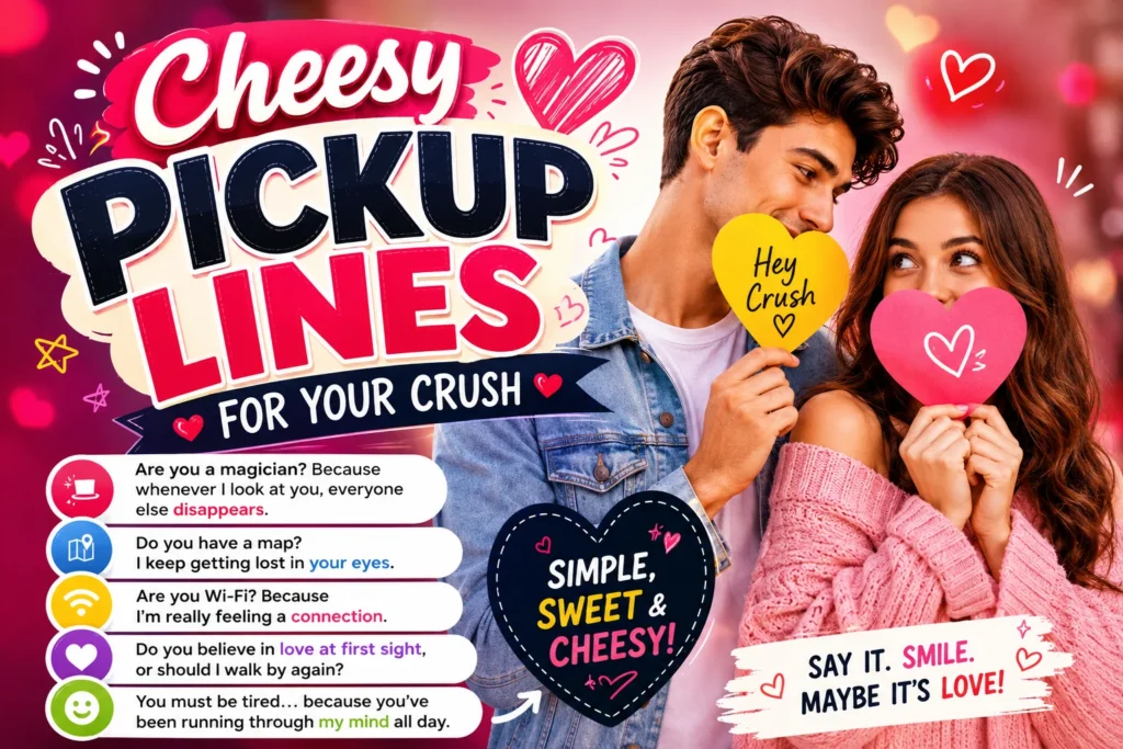 Best Cheesy Pickup Lines for Crush  💘🔥2026