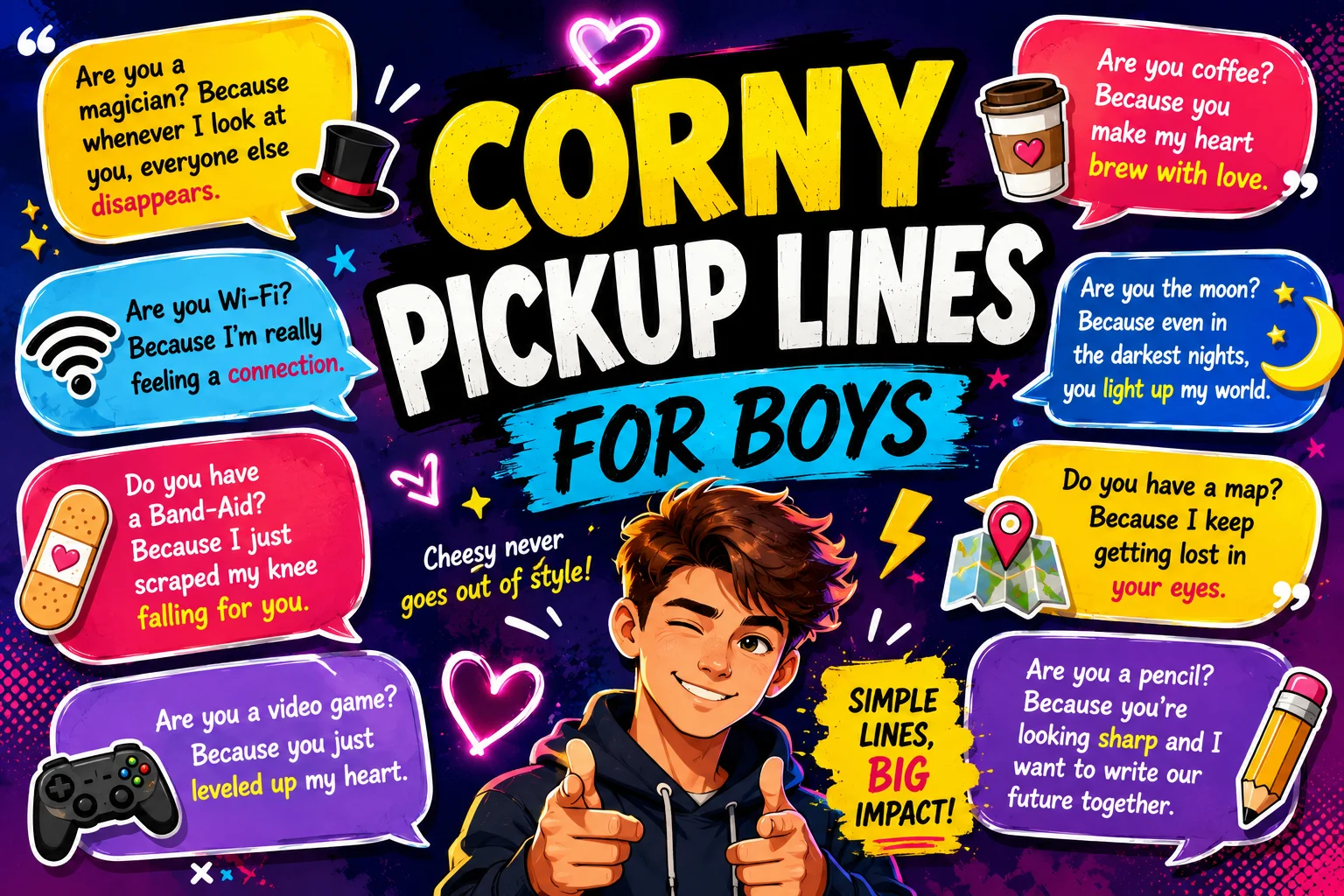 corny pickup lines for boys