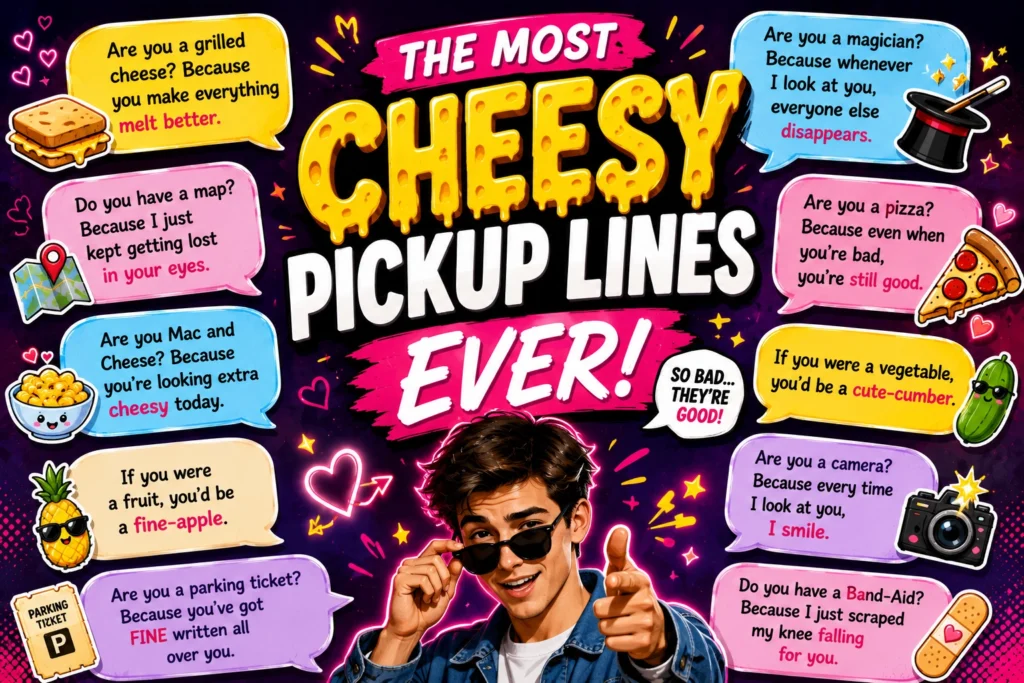 230+ Most Cheesy Pickup Lines Ever That Are Too Funny to Ignore 😂💘